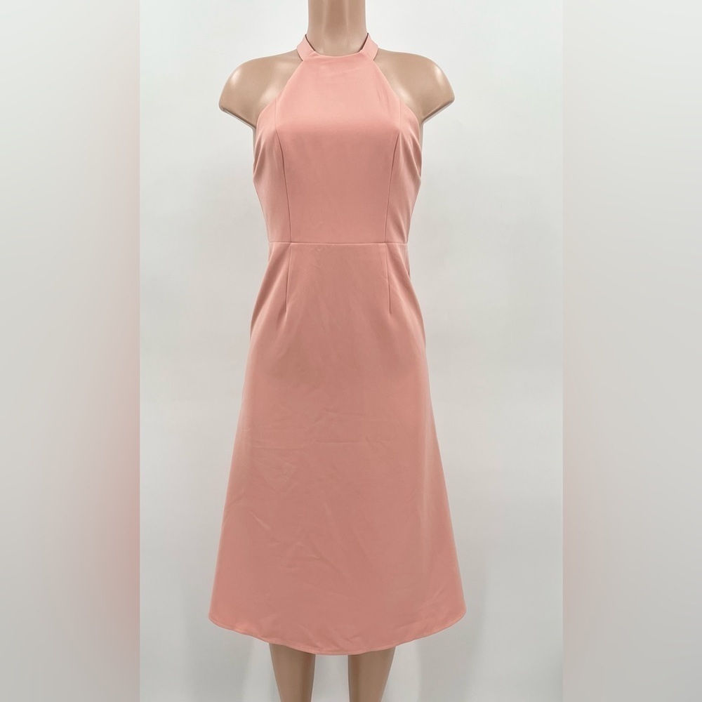 Revolve NBD Leo Open Back Halter Peachy Pink Midi Dress XS